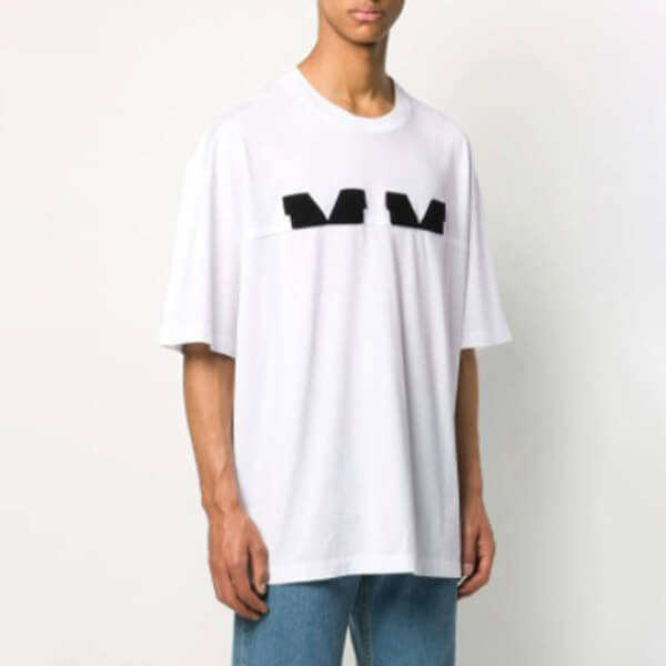 【メゾンマルジェラ Tシャツ コピー】パッチ コットン 半袖Tシャツ ホワイト