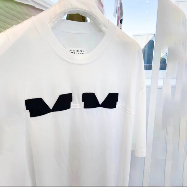 【メゾンマルジェラ Tシャツ コピー】パッチ コットン 半袖Tシャツ ホワイト