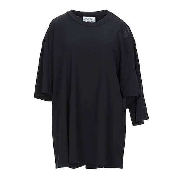 メゾンマルジェラ Tシャツ 偽物 アシンメトリー トップス Tシャツ コットン