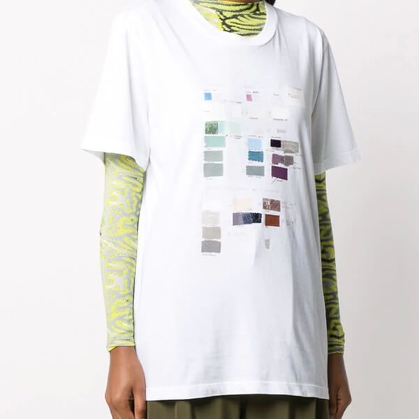メゾンマルジェラ Tシャツ 偽物 プリント Tシャツ ホワイト レディース