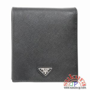 プラダ MEN\'S SAF.BICOLOREメタルロゴ付きコンパクト2つ折り財布 2M0738 C5S C0Y