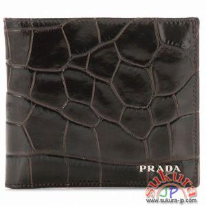 プラダ MEN\'S ST.COCCO型押しレザー2つ折り財布 2M0738 1U5 192
