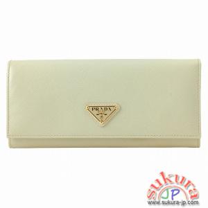 プラダ SAFFIANO OROロゴプレート付き2つ折り長財布 1M1132