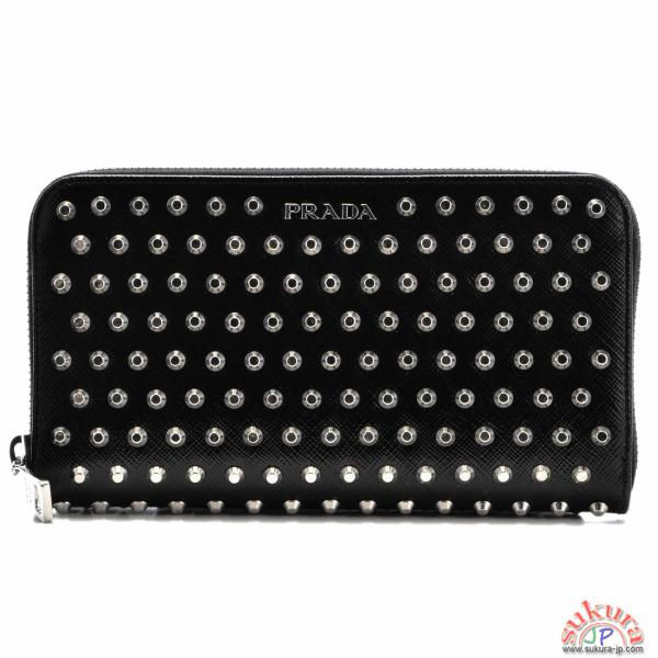 プラダ レザー ラウンドファスナー長財布 1M0506 2A4P 002