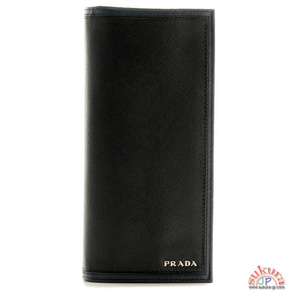 プラダ カーフ メンズ 二つ折り長財布 2M0836 QIK G52
