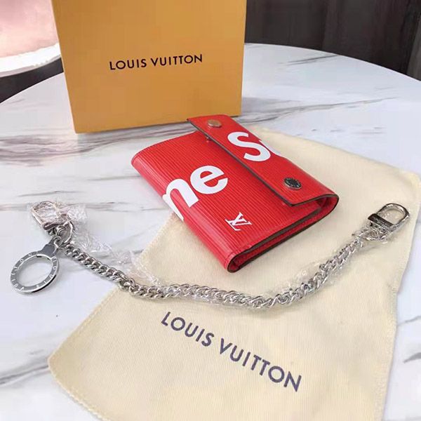 21-22AW新作 シュプリーム ヴィトン 財布 偽物 ルイヴィトン シュプリーム Chain Wallet ウォレット チェーン 財布