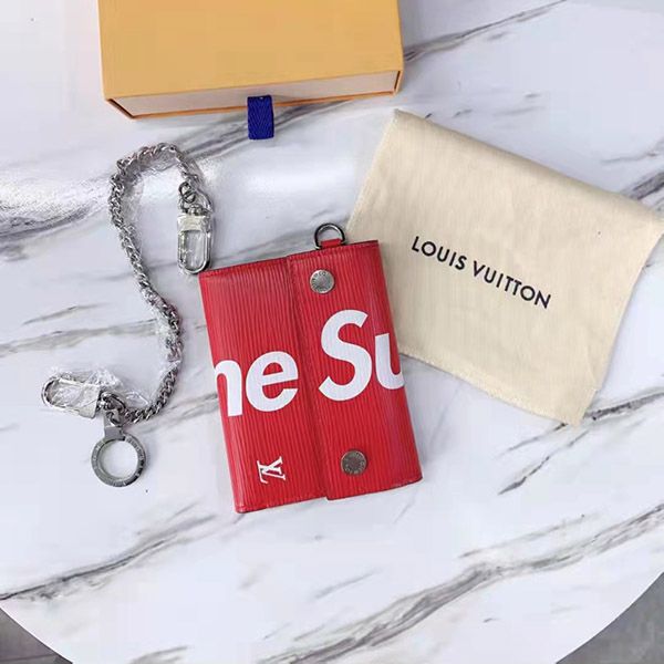 21-22AW新作 シュプリーム ヴィトン 財布 偽物 ルイヴィトン シュプリーム Chain Wallet ウォレット チェーン 財布