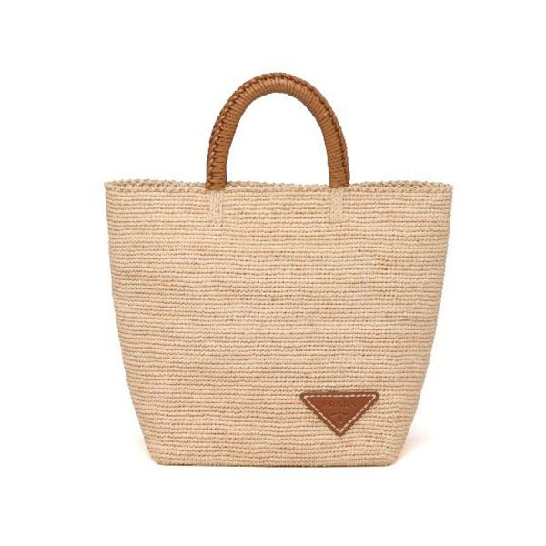 プラダ かごバッグ コピー★かごBAG★素材MIX！ラフィアxレザー ハンドバッグ 1BG331_2DJS_F0A5T