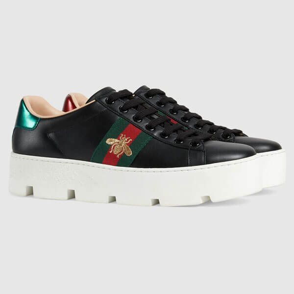 グッチ ハチ スニーカー コピー★エース グッチ★Ace embroidered platform sneaker★