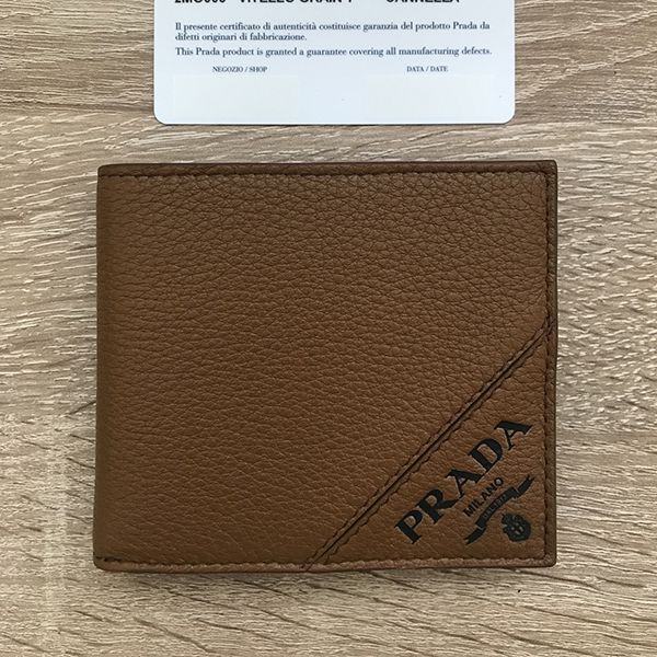 プラダ 財布 コピー☆カーフグレインレザー折りたたみ財布☆2MO003