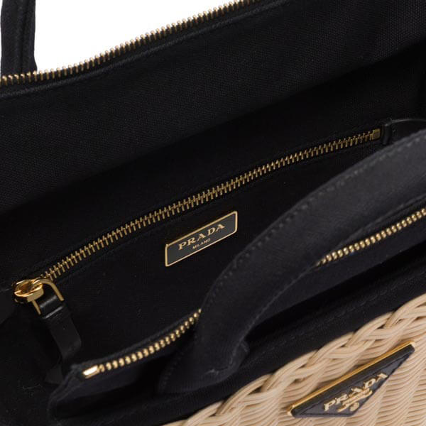 プラダ かごバッグ 偽物 2021春夏 早い者勝ち PRADA ウィッカーxキャンバス カゴバッグ 1BG172VOOY2E28 F0I55