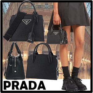 プラダ ハンドバッグ 偽物★送料関税込★SAFFIANO Monochrome Ba.g★