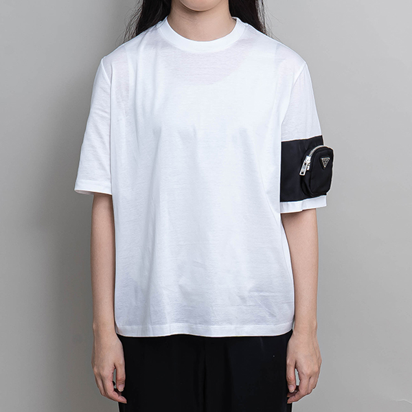 プラダ トライアングルロゴポーチ Tシャツ スーパーコピーコットン【追跡付】