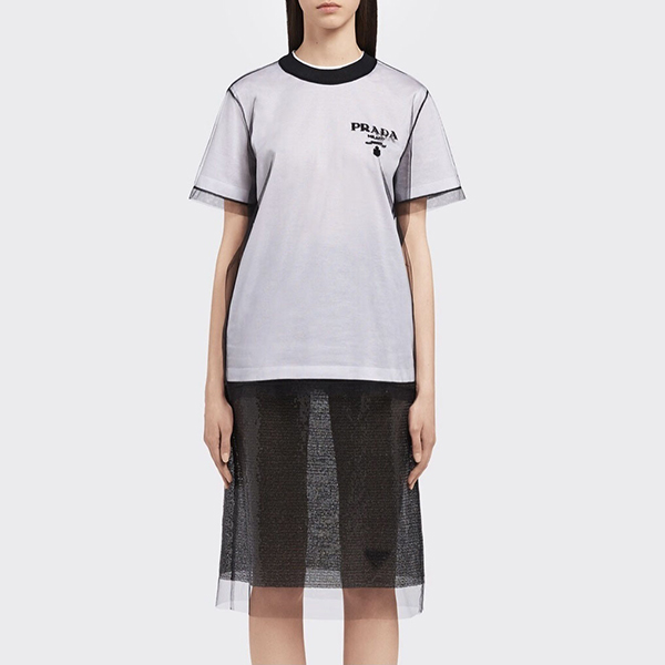 完売必須【プラダ】チュール ジャージ Tシャツ 偽物