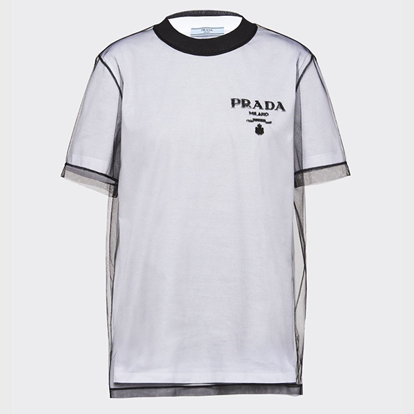完売必須【プラダ】チュール ジャージ Tシャツ 偽物