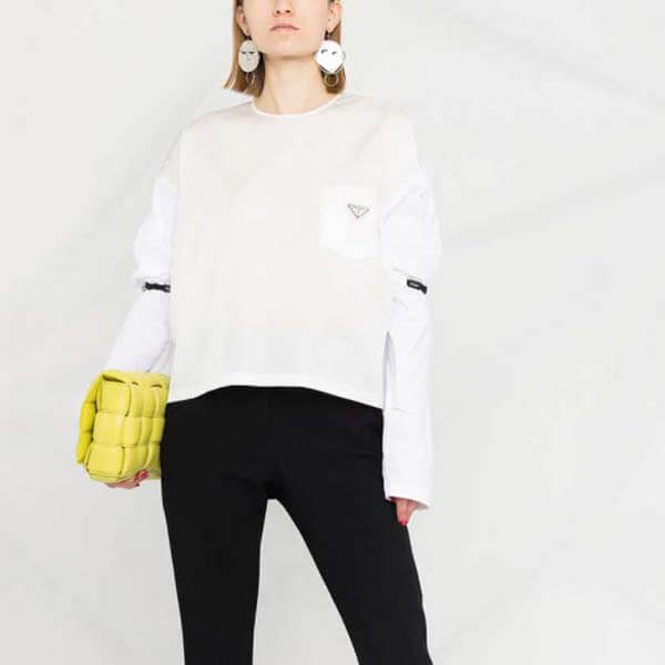 ★プラダ Tシャツ コピー★Re Nylon コットンTシャツ White F0009_S_202