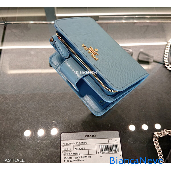 プラダ 財布 コピー PRADA VITELLO MOVE 折りたたみ財布コンパクトで可愛いL字ファスナー 1ML018