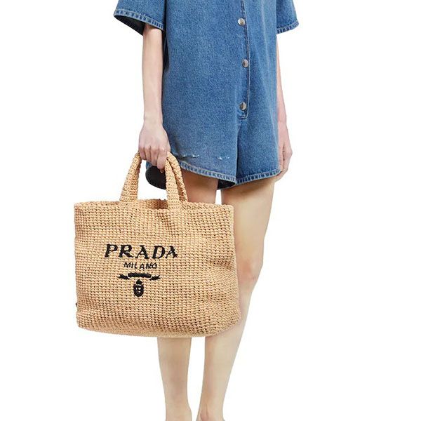 雑誌付録 プラダ ストローバッグ 偽物 プラダ かごバッグ 2023SS Raffiatotebag★ラフィアトートバッグ 1BG392_2A2T_F0018_V_OOL