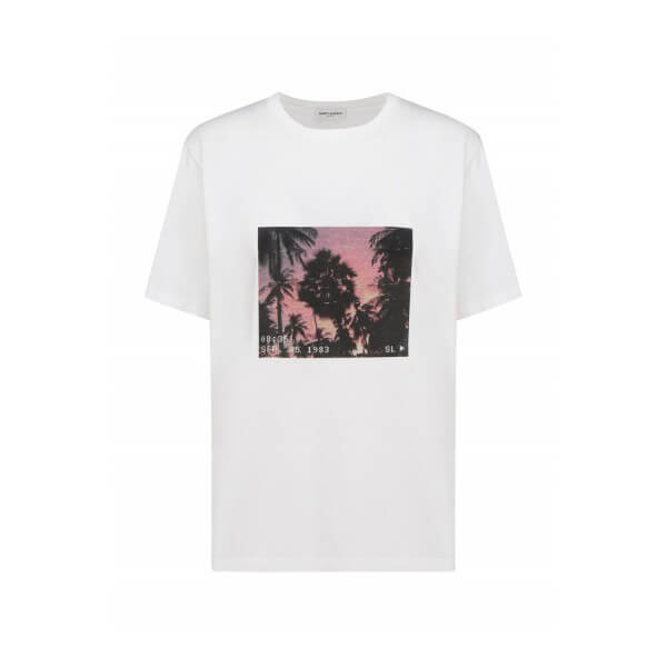 【サンローラン Tシャツ 偽物】北川景子ドラマTシャツ VHSサンセットTシャツ sannro-ran-2-2000