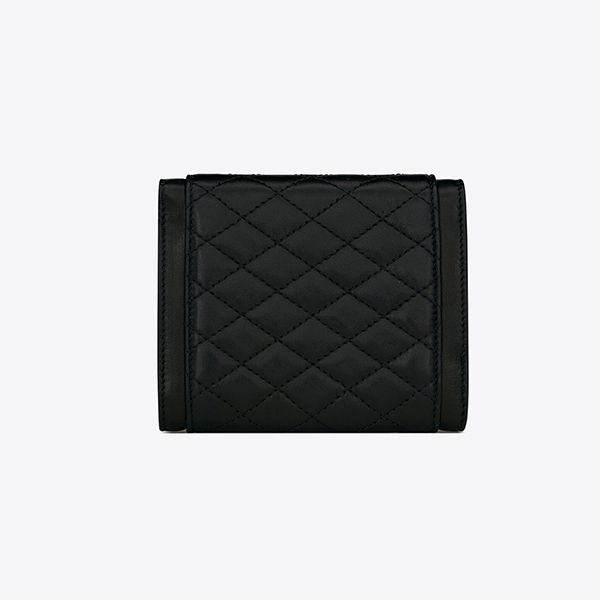 【サンローラン】キルティング コピー ウォレット 三つ折り ミニ財布6926841EL071000