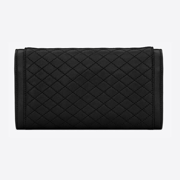 高級感【サンローラン】ロゴ キルティング ウォレットコピー 長財布 6866941EL071000