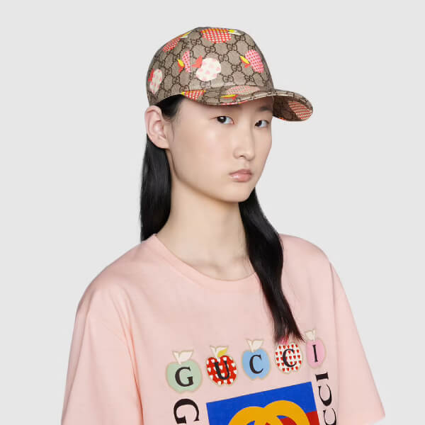 グッチ レポム キャップ 偽物 アップル＆ハート ベースボール★すぐ届く！663389 3HAED 8477