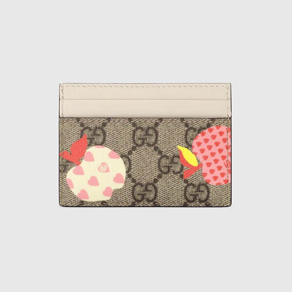 グッチ レポム カードケース 偽物【2021-22AW】名刺入れ アップル＆ハート レポム リンゴ GG 663923 22KAG 9799