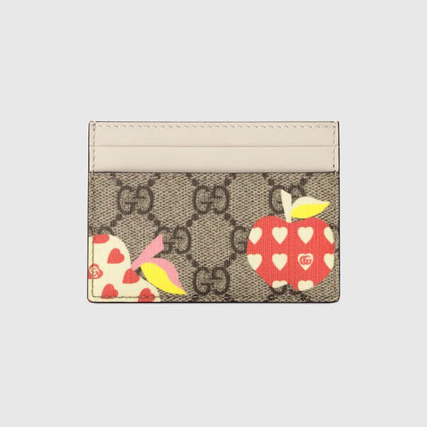 グッチ レポム カードケース 偽物【2021-22AW】名刺入れ アップル＆ハート レポム リンゴ GG 663923 22KAG 9799