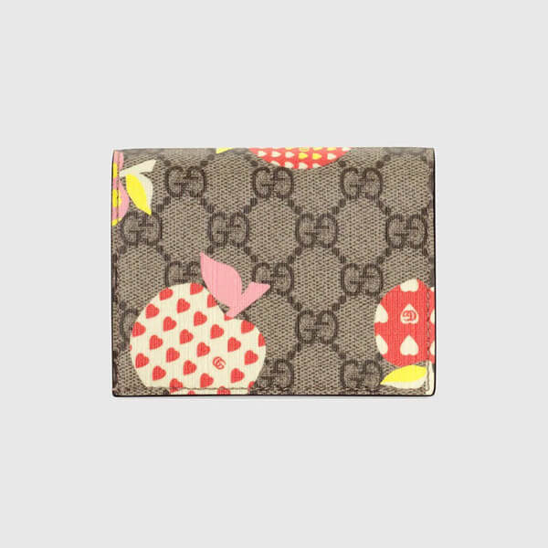 グッチ レポム 偽物【2021-22AW】グッチ 財布 コピー アップル＆ハート レポム カードケース ウォレット 663922 22KAG 9799 折りたたみ財布
