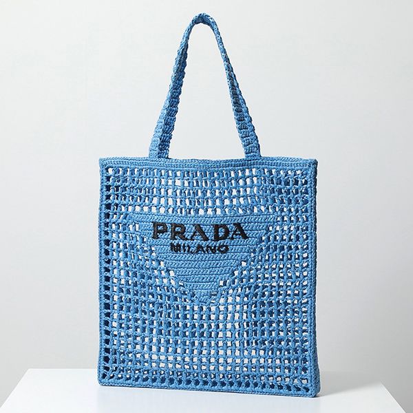 ラフィアトートバッグ プラダ 偽物 プラダ かごバッグ コピー■ストローバッグ Raffia tote bag メッシュ ロゴ 新作 1BG393_2A2T_F0009_V_OOO