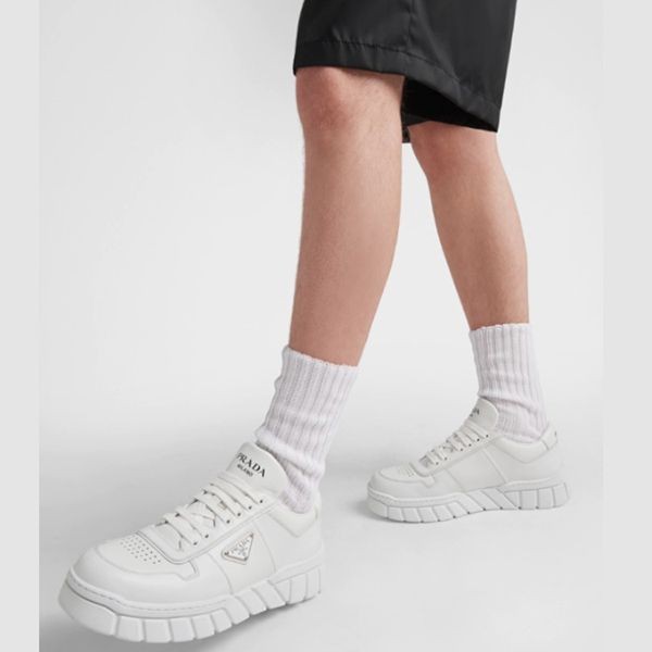 プラダ メンズレザースニーカー コピー Leather sneakers送料込