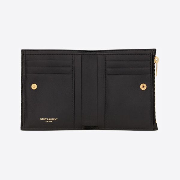 大人気☆サンローラン☆レザー＆クロコダイル コンパクト財布582296DND1J1000