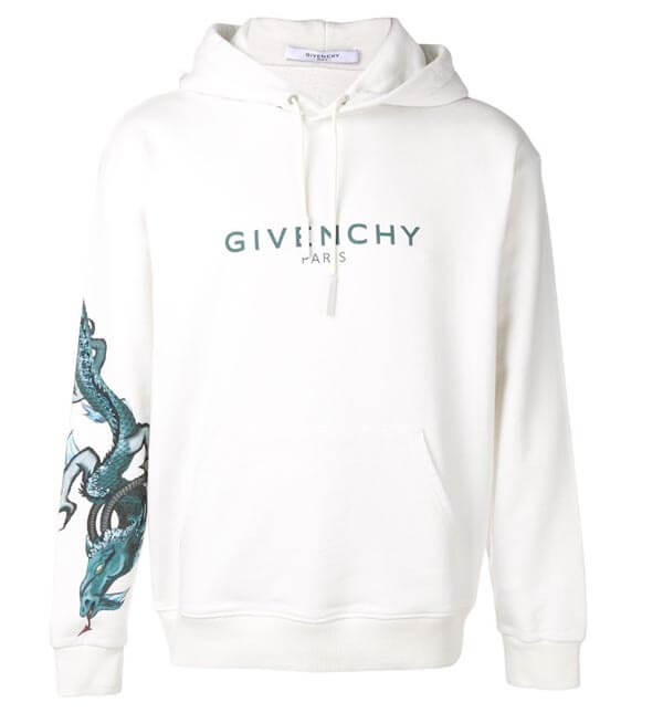 ​限定人気 ジバンシィ パーカー 偽物 Logo&Dragon_WHITE