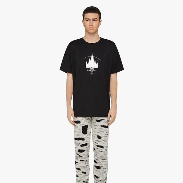 【人気商品】ジバンシィ ディズニーコラボ キャッスルスリムフィットTシャツ 偽物 BM71EF3Y6B-001