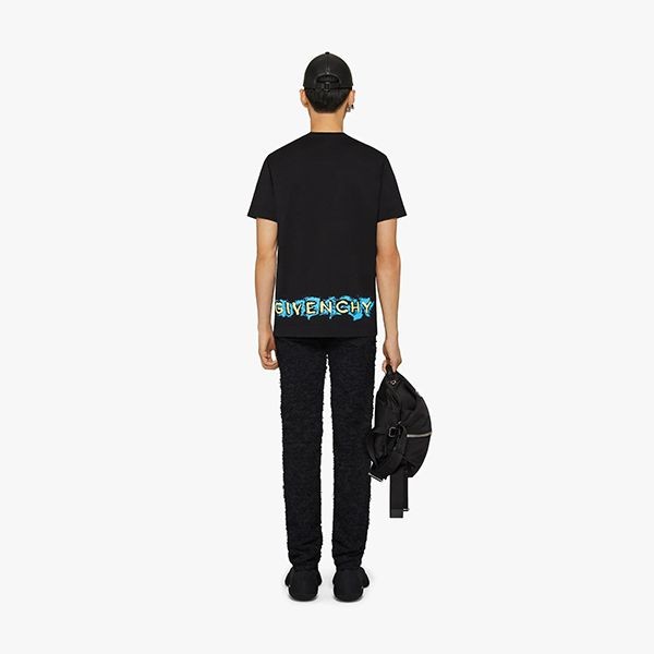 送料無料ジバンシィ ラブミープリント スリムTシャツ パロディ BM71DM3Y6B-001