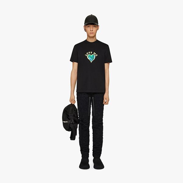 送料無料ジバンシィ ラブミープリント スリムTシャツ パロディ BM71DM3Y6B-001