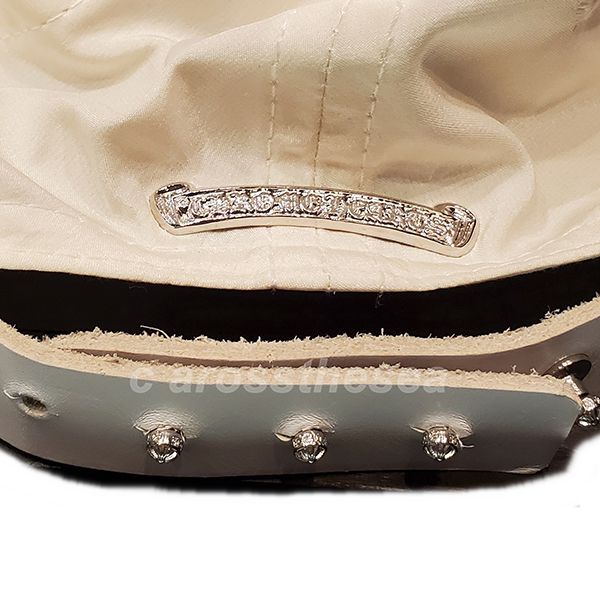 クロムハーツ 帽子 偽物 HorseShoe Leather Strapback Hat Olive Cream
