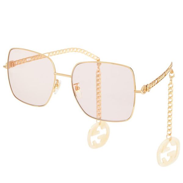 グッチ サングラス 偽物★Chain-trimmed スクエア サングラス