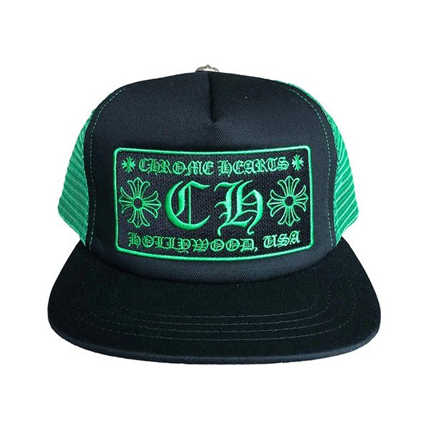 クロムハーツ キャップ 偽物 CH Hollywood Trucker Hat Black/Green