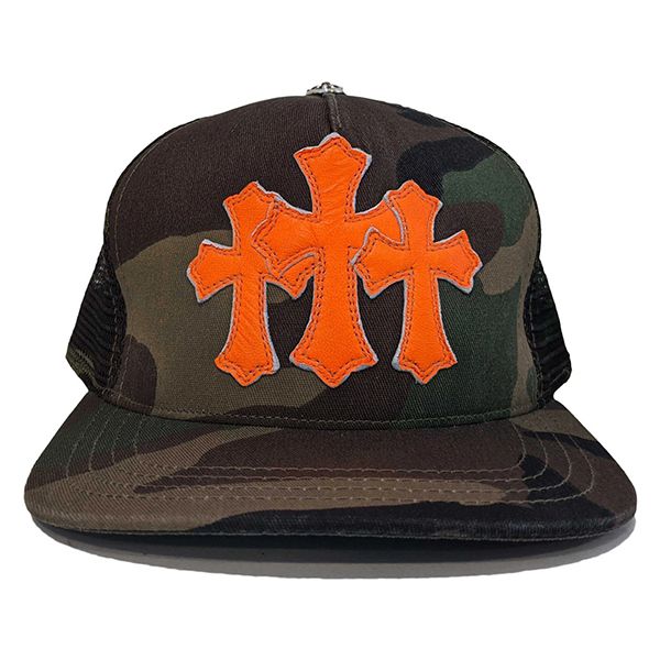 クロムハーツ キャップ 偽物 Cemetery Trucker Hat Camo Orange