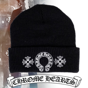 クロムハーツ ニット帽 コピー マティ ボーイ ブラック \'CHOMPER\' BEANIE
