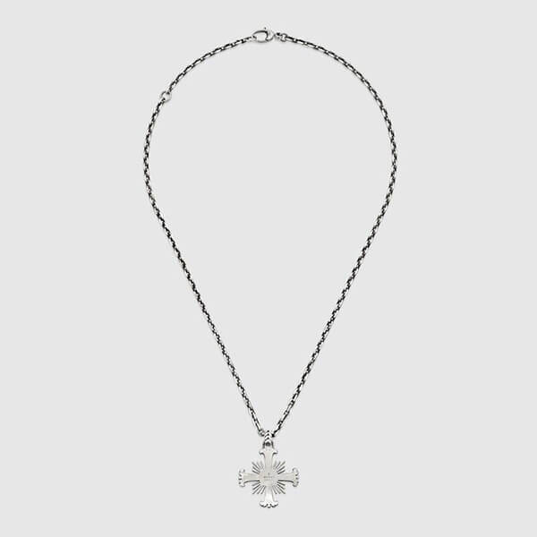 ★グッチ ネックレス 偽物★ダブルG クロス シルバー チェーン 657939J84000728