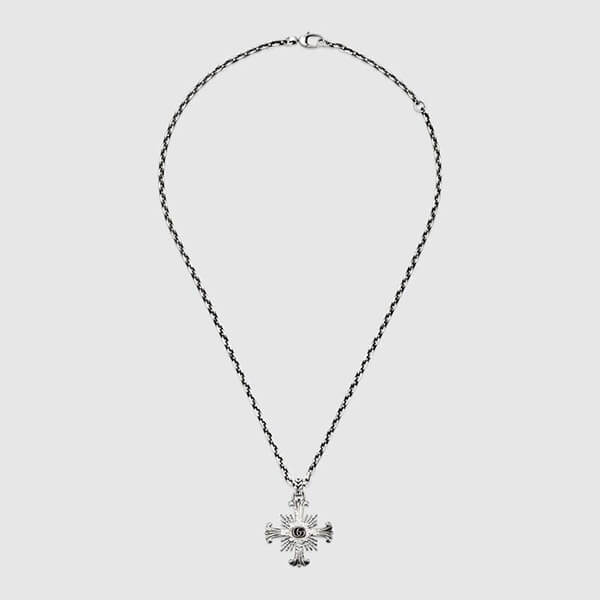 ★グッチ ネックレス 偽物★ダブルG クロス シルバー チェーン 657939J84000728