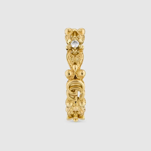 グッチ リング 偽物 フローラ ダイヤモンド付き 18K GGロゴ 629827J85408000