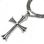 クロムハーツ ネックレス コピー ペーパーチェーン18インチ ラージCHクロスウィズベイルペンダントトップセット Chrome Hearts