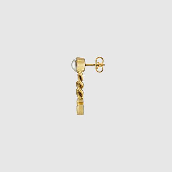 ​グッチ ピアス コピー☆ダブルG/パールチェーンピアス 645665 I4620 8078