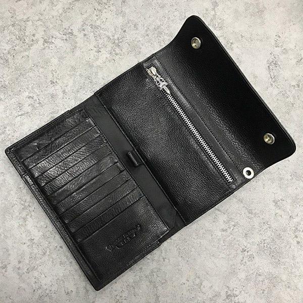 クロムハーツ 財布 コピーウェーブ クロスボタン