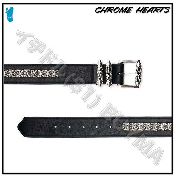 クロムハーツ コピープラススタッド レザー ベルト シルバー PLUS BELT