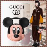 ミッキーマウス 偽物 2021新作★グッチ コピー ミッキーマウス ロゴトップハンドルバッグ