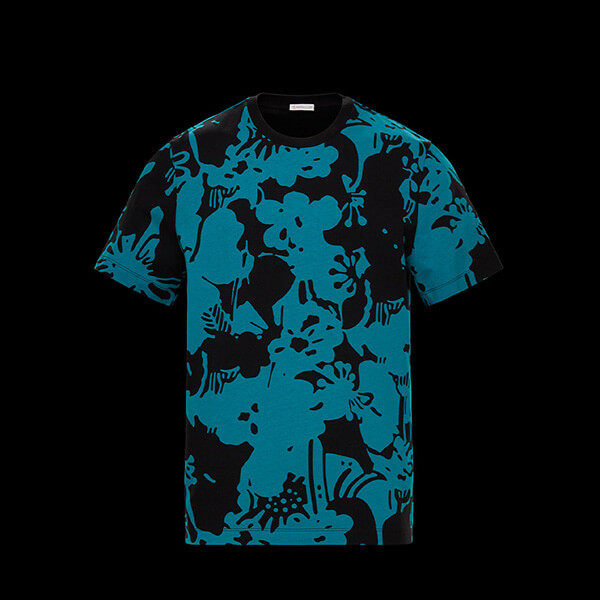 モンクレール Tシャツ 偽物 21SS*日本未入荷*花柄 ロゴ入り Tシャツ 0918C7D000829M0970